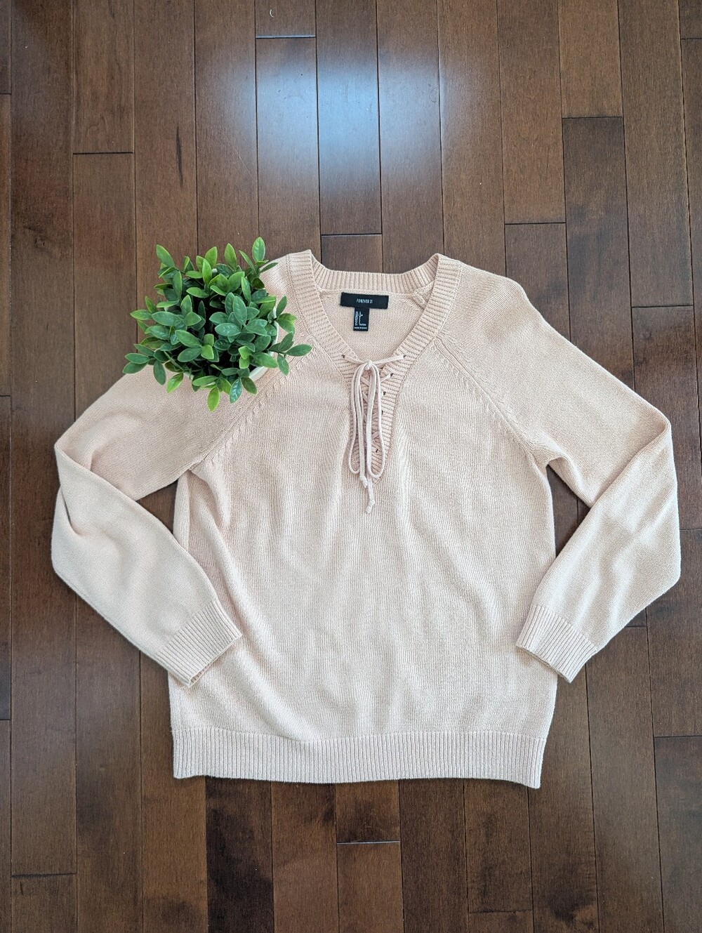 4/$25 FOREVER 21 TIE DETAIL KNIT Y2K SWEATER